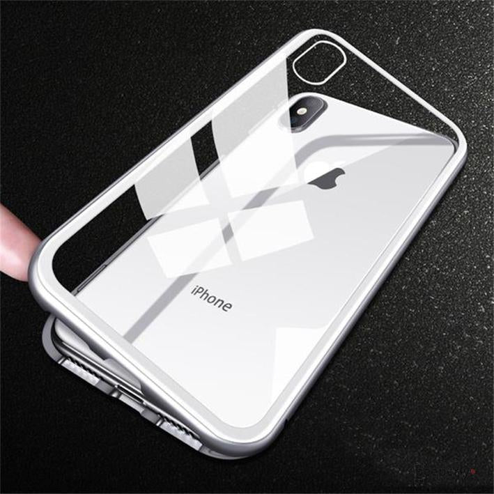 iPhone X- series Electronic Auto-Fit Magnetic Transparent Glass Case with 360° Urban Covers