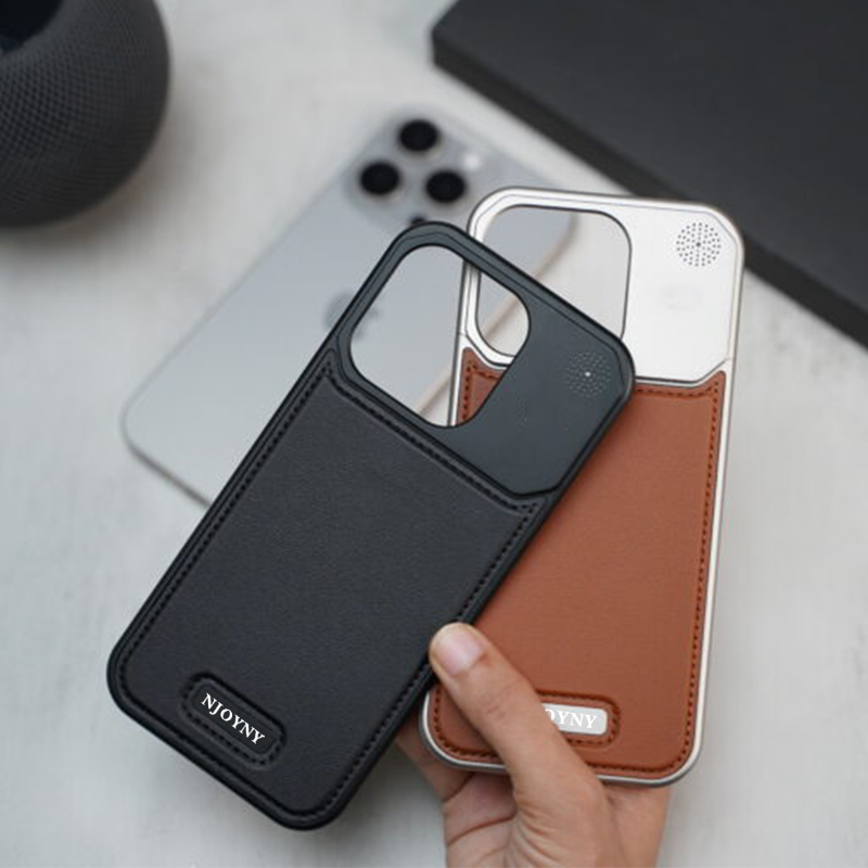 Genuine Vegan Leather Phone Case With Titanium Frame Urban Covers