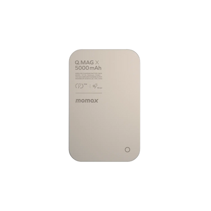 MOMAX Q.MAG X Metal Magnetic Wireless Charger 5000mAh Cell Phone Power Bank Compatible with MagSafe Shopsloom