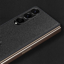 Galaxy Z Fold3 Leather Business Style Canvas Hybrid Case casemarts