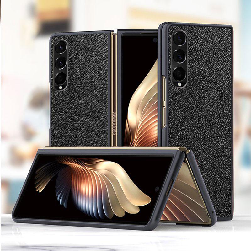 Galaxy Z Fold3 Leather Business Style Canvas Hybrid Case casemarts