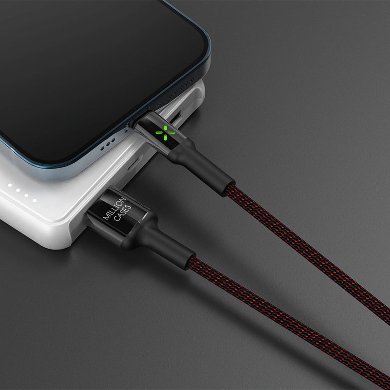 Million Cases Auto Disconnect Fast Charging Braided Lightning Cable casemarts