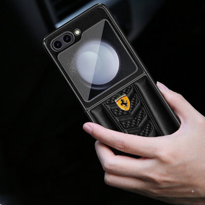 Ferrari Galaxy Z Flip5 Luxurious Lamb Leather Protective Case casemarts