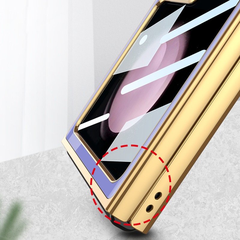 Galaxy Z Flip5 Electroplating Deer Print Glass Case casemarts