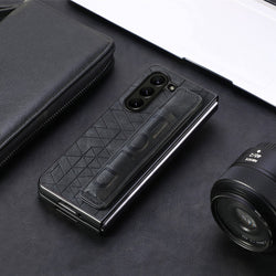 Galaxy Z Fold5 Elegant Leather Wristband & Pen Holder Case casemarts