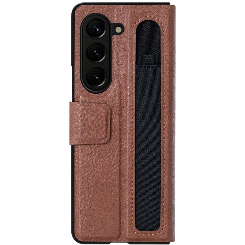 Galaxy Z Fold5 Genuine Leather Flip Case with Pen Slot casemarts