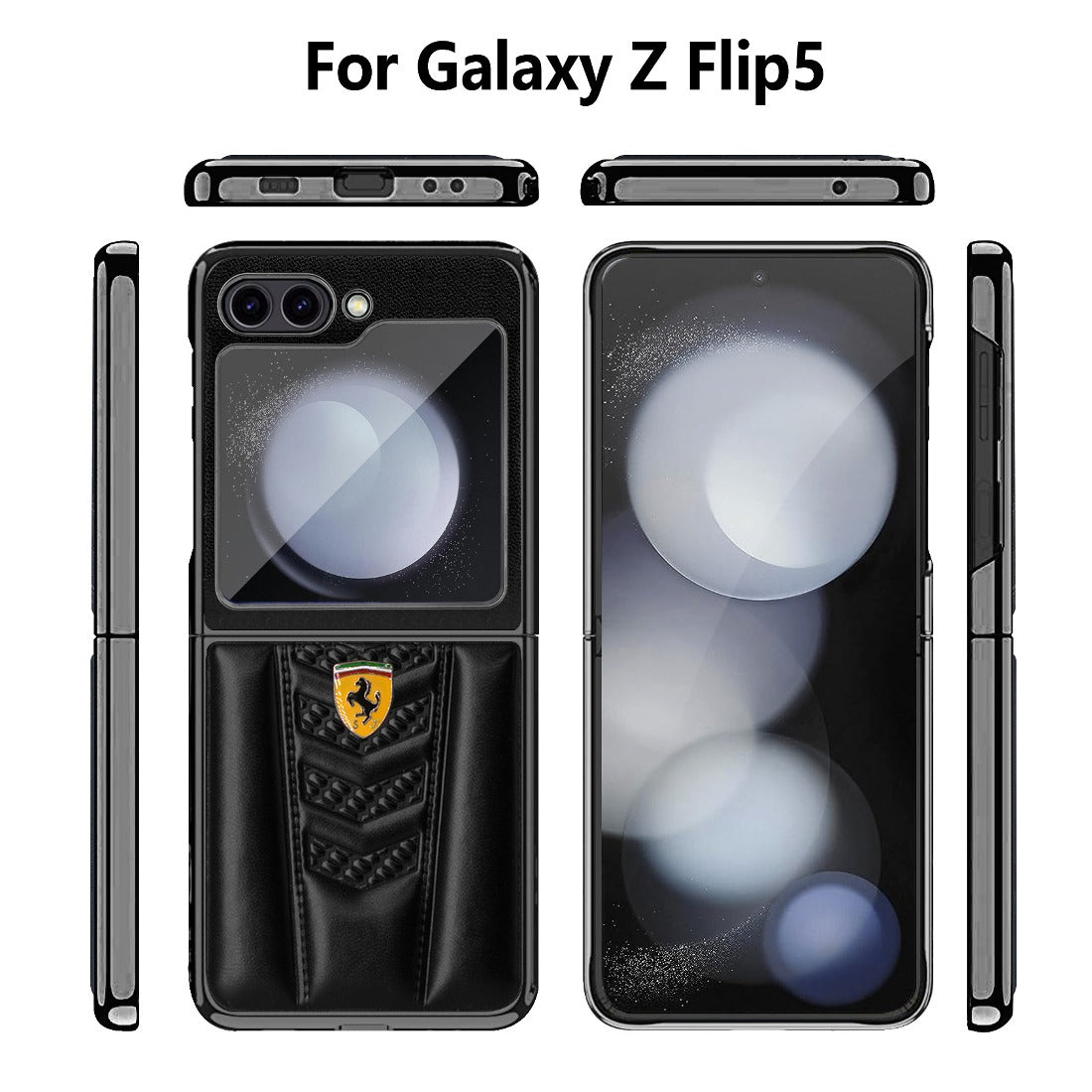 Ferrari Galaxy Z Flip5 Luxurious Lamb Leather Protective Case casemarts