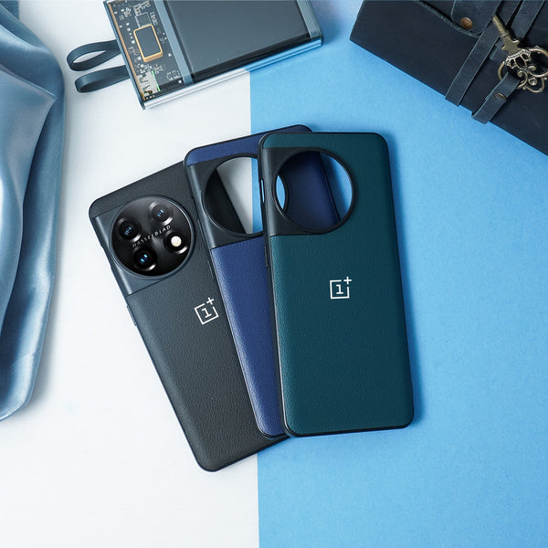 Classic Leather Texture Logo Case - OnePlus casemarts