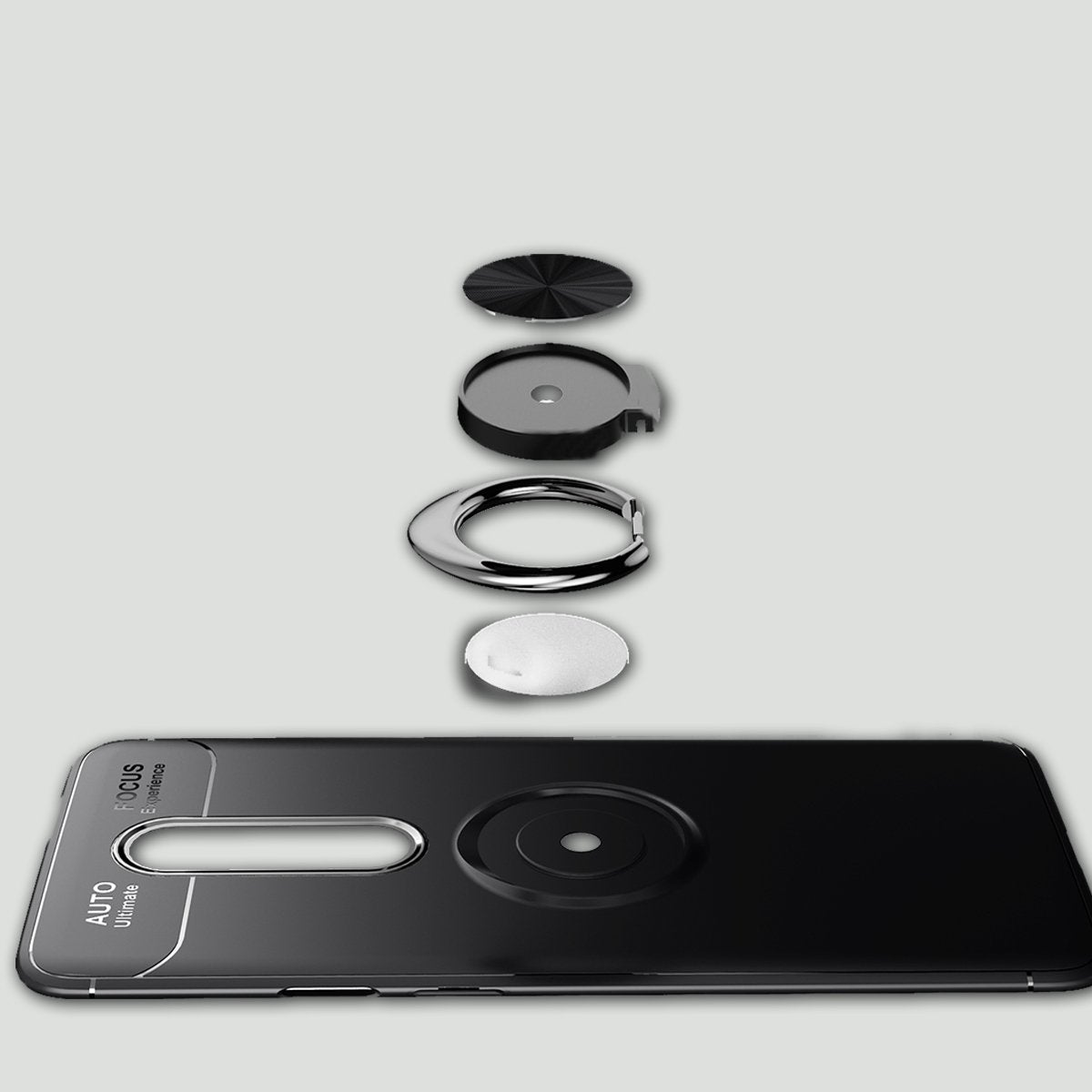 OnePlus 7 Pro (2 in 1 Combo) Metallic Ring Case+ Earphones casemarts