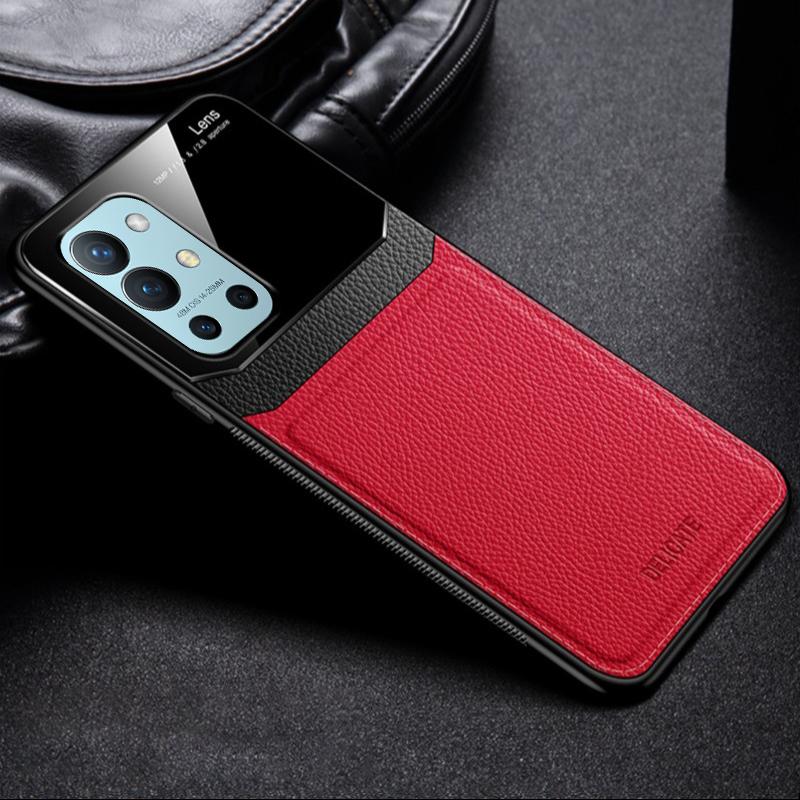 OnePlus 9R Sleek Slim Leather Glass Case casemarts