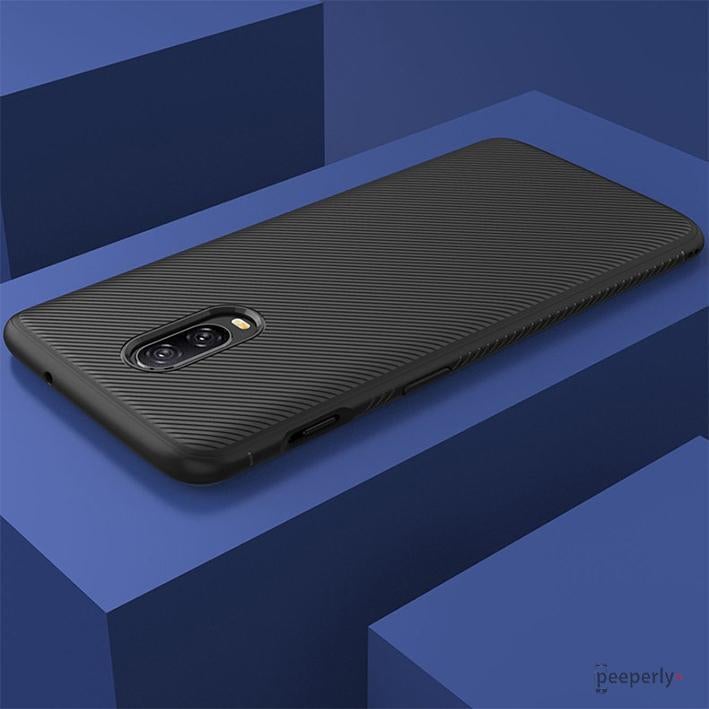 OnePlus 6T Twill Design Shockproof TPU Case casemarts