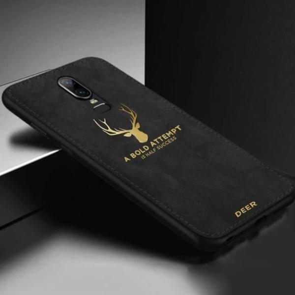 OnePlus 7 Pro Luxury Gold Textured Deer Pattern Soft Case casemarts