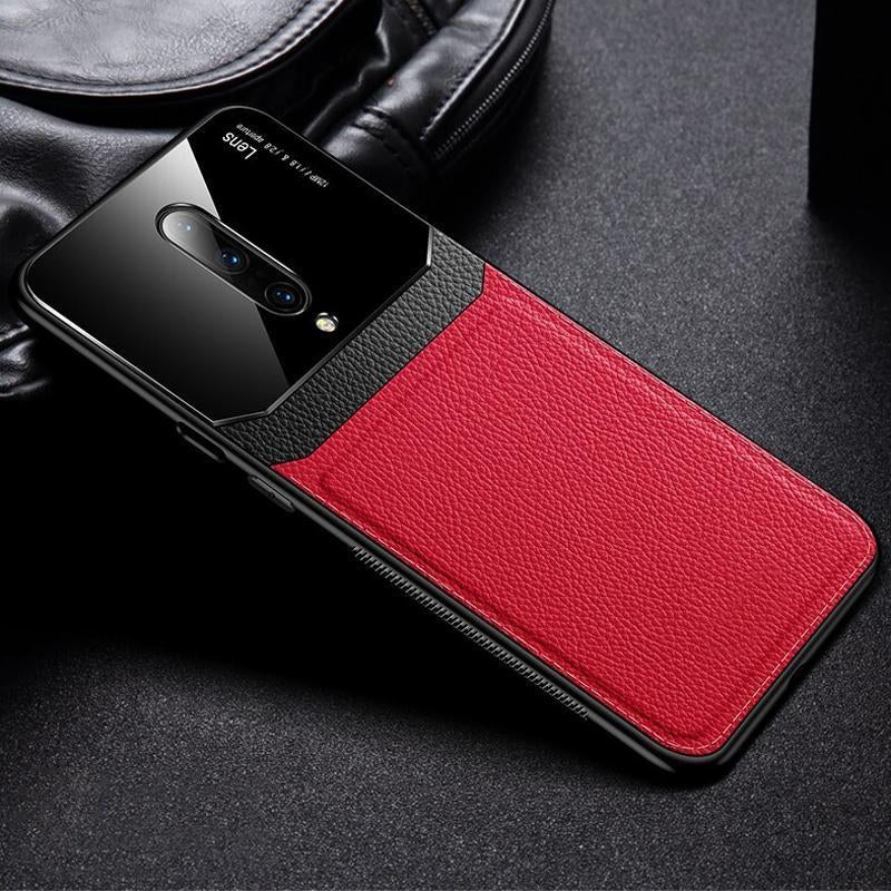 OnePlus 7 Pro Sleek Slim Leather Glass Case casemarts