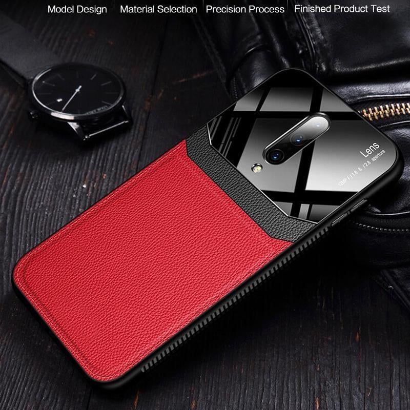 OnePlus 7 Pro Sleek Slim Leather Glass Case casemarts