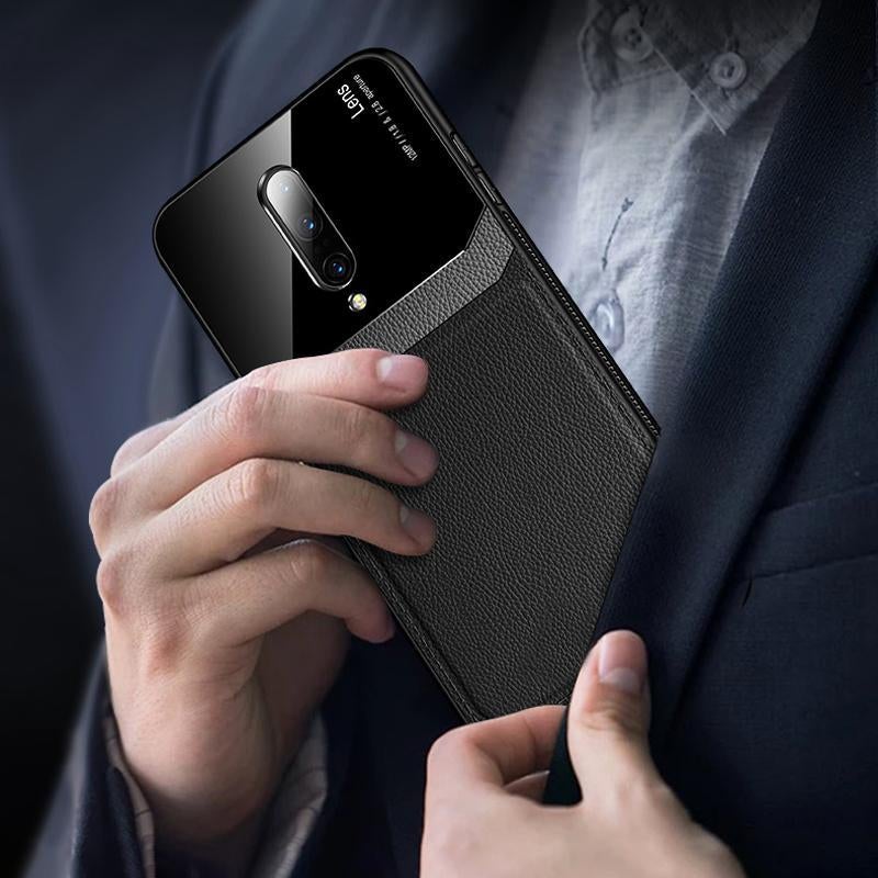 OnePlus 7 Pro Sleek Slim Leather Glass Case casemarts