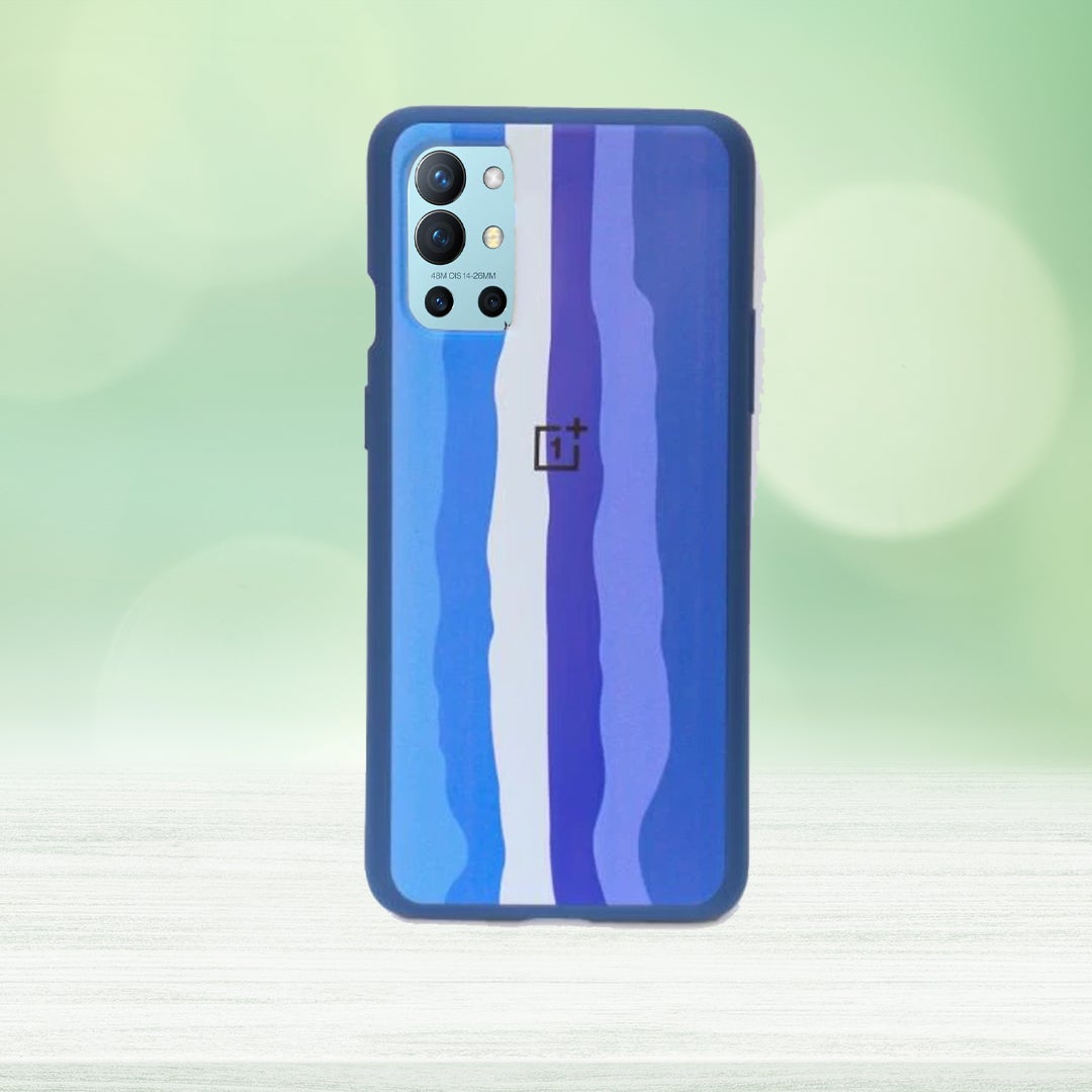 OnePlus 9R Rainbow Liquid Silicone Logo Case casemarts