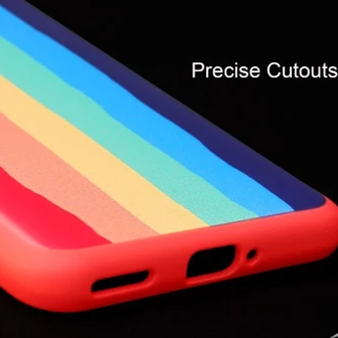 OnePlus 9R Rainbow Liquid Silicone Logo Case casemarts