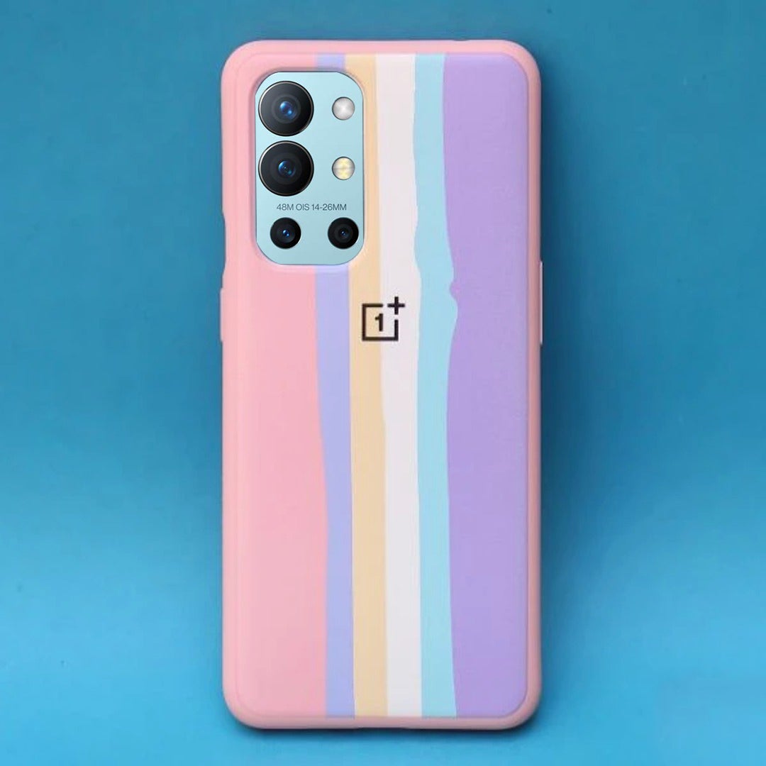 OnePlus 9R Rainbow Liquid Silicone Logo Case casemarts