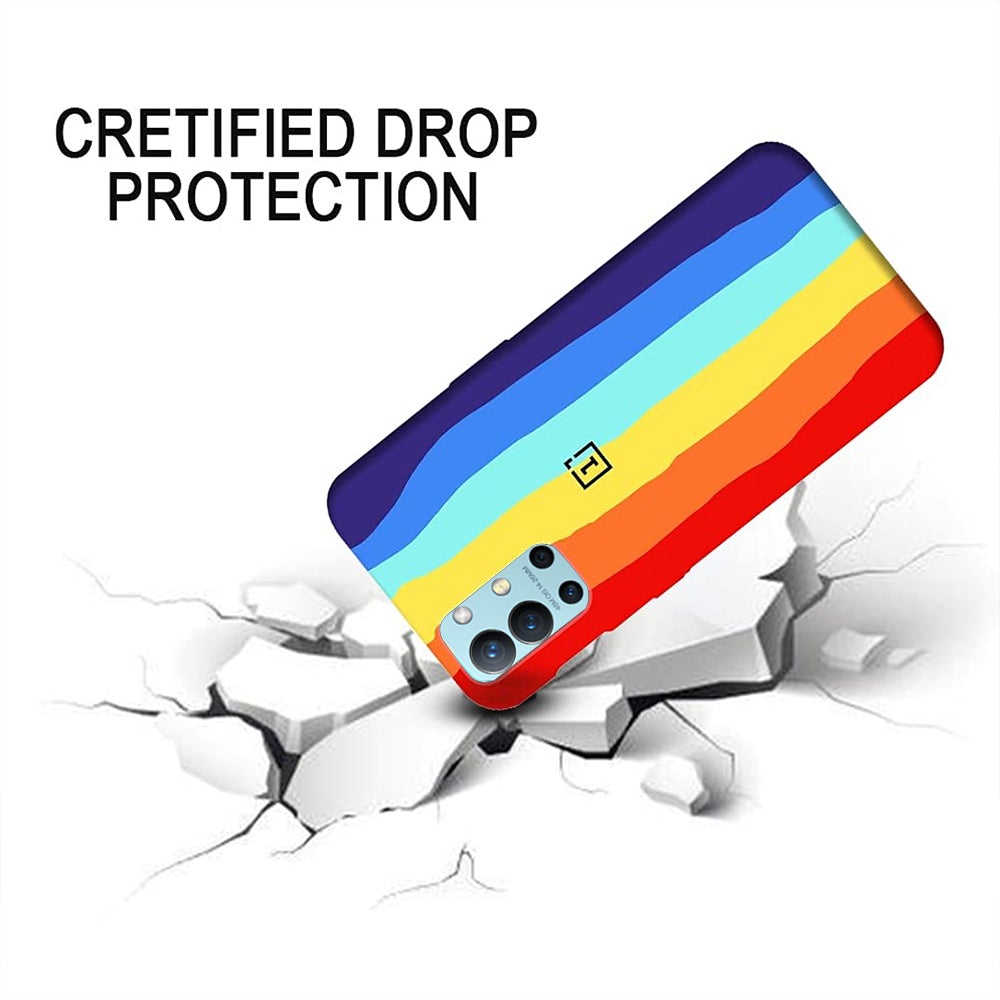 OnePlus 9R Rainbow Liquid Silicone Logo Case casemarts