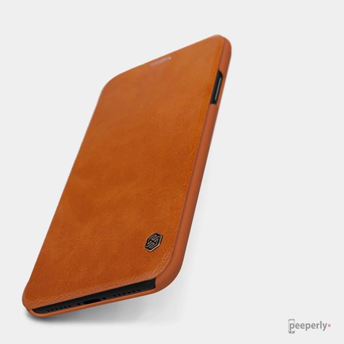 iPhone XS Max Genuine QIN Leather Flip Case casemarts