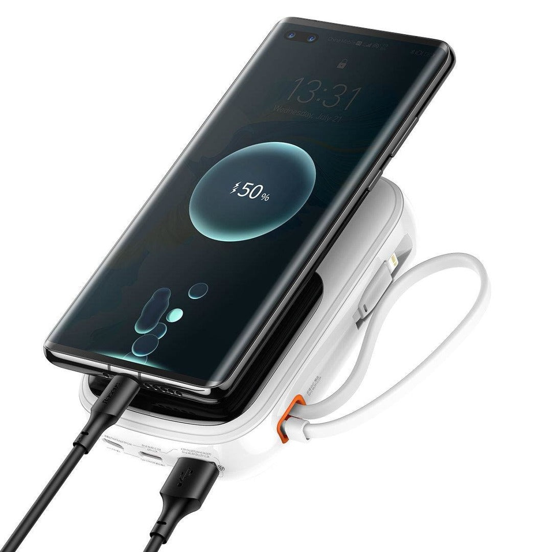 Qpow™ 10000mAh Power Bank with Type-C Cable casemarts