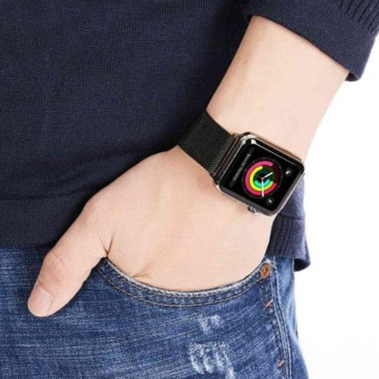 Coteetci ® Magnetic Aluminium Strap for Apple Watch [42/44MM] - Black casemarts