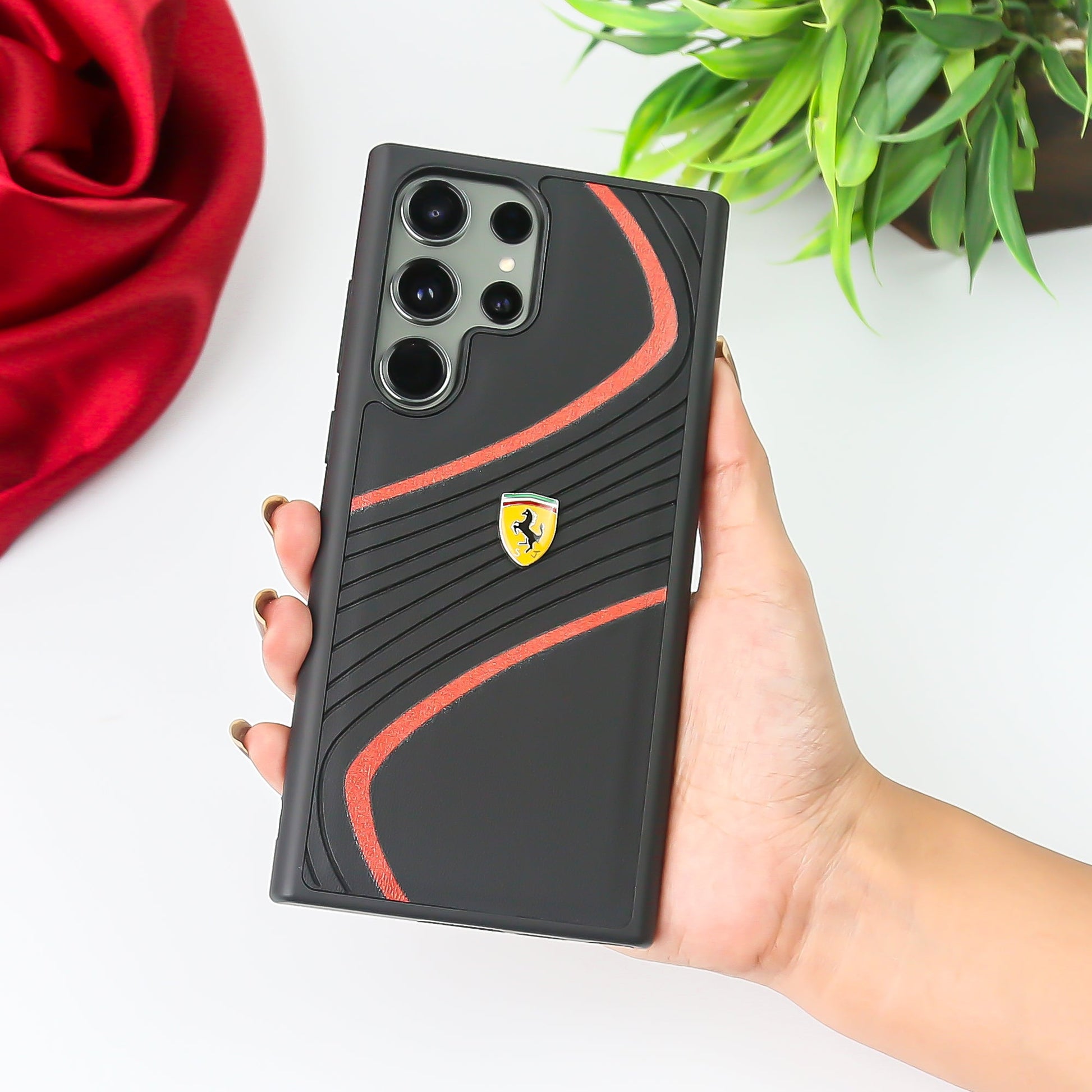 Ferrari® Galaxy S23 Ultra Luxurious Quilted Supercar Case casemarts