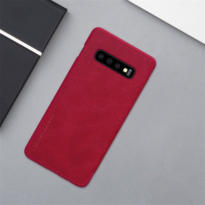 Galaxy S10e Genuine QIN Leather Flip Case casemarts