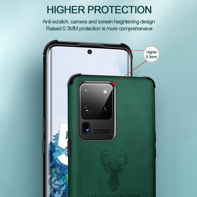 Galaxy S20 Ultra Shockproof Deer Leather Texture Case casemarts