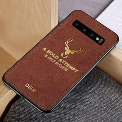 Galaxy S10 Luxury Gold Textured Deer Pattern Soft Case casemarts