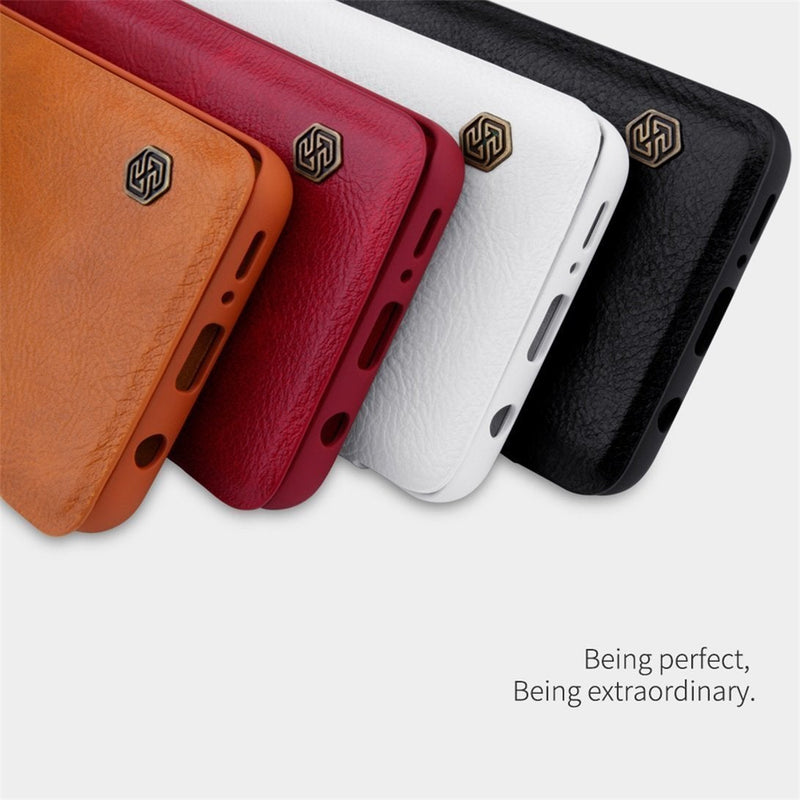 Galaxy S10e Genuine QIN Leather Flip Case casemarts