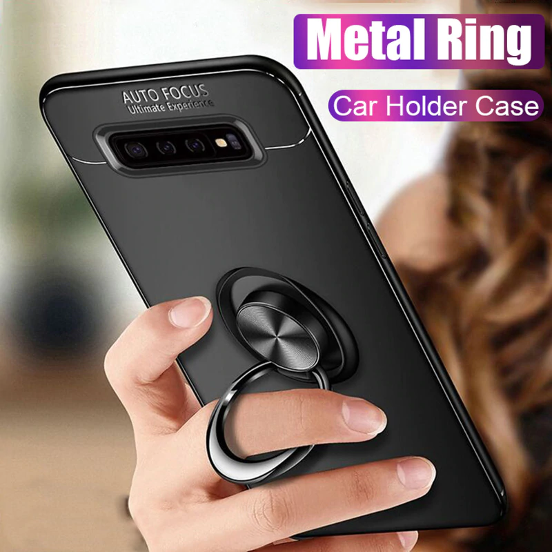 Galaxy S10 Plus Metallic Finger Ring Holder Matte Case casemarts