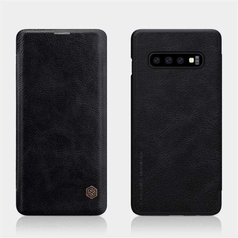 Galaxy S10e Genuine QIN Leather Flip Case casemarts