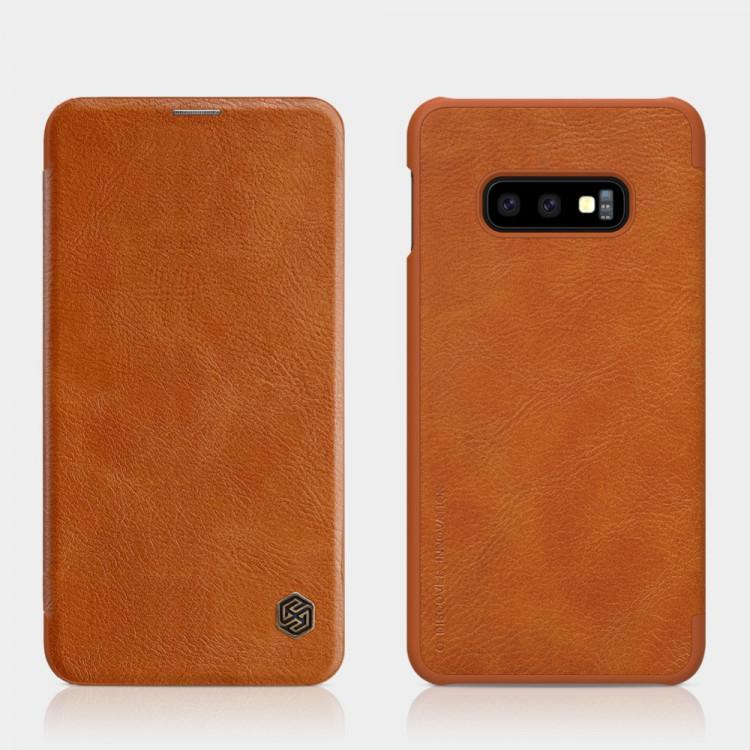 Galaxy S10e Genuine QIN Leather Flip Case casemarts