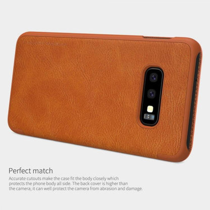 Galaxy S10e Genuine QIN Leather Flip Case casemarts