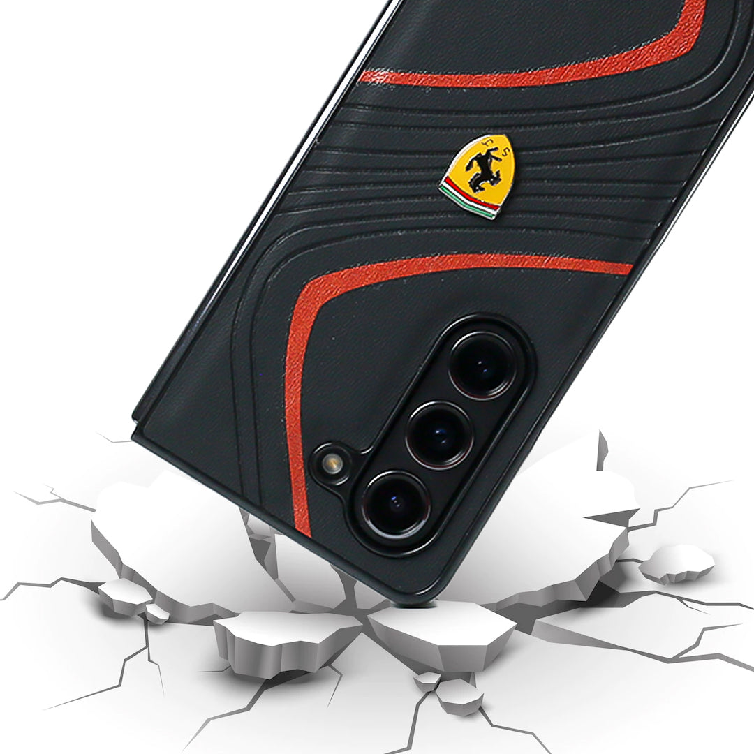 Ferrari® Galaxy Z Fold5 Luxurious Quilted Supercar Case casemarts