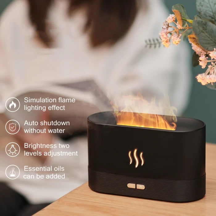 Flame Air Aroma Diffuser Humidifier, 7 Flame Color Noiseless Essential Oil Diffuser for Home,Office,Yoga Shopsloom