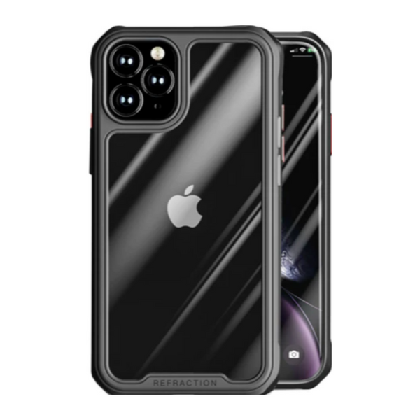 iPhone 12 Series (3 in 1 Combo) Refraction Fiber Case With Tempered Glass & Lens Protector casemarts