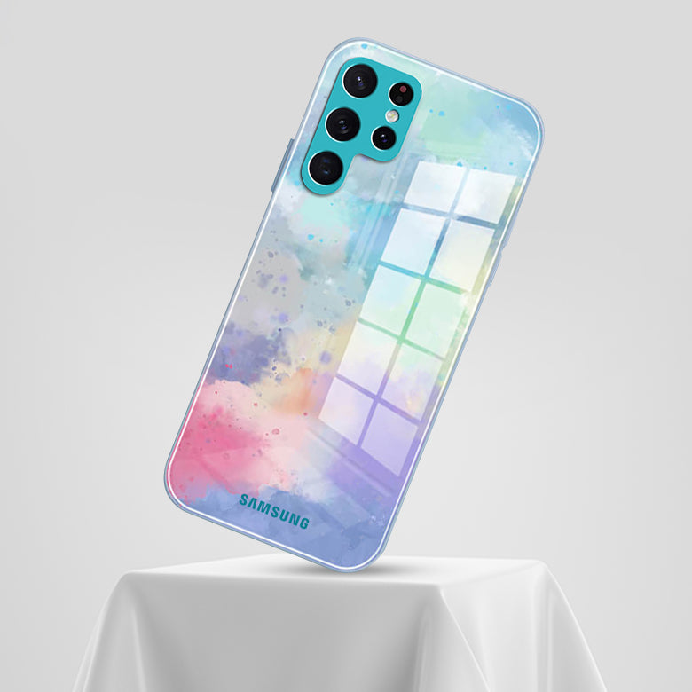 Watercolor Splatter Glass Back Case - Samsung casemarts