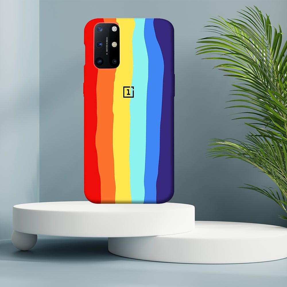 OnePlus 8T Rainbow Liquid Silicone Logo Case casemarts