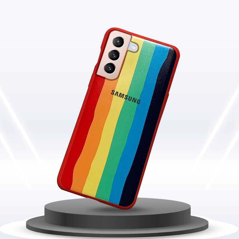 Galaxy S21 Rainbow Liquid Silicone Logo Case casemarts