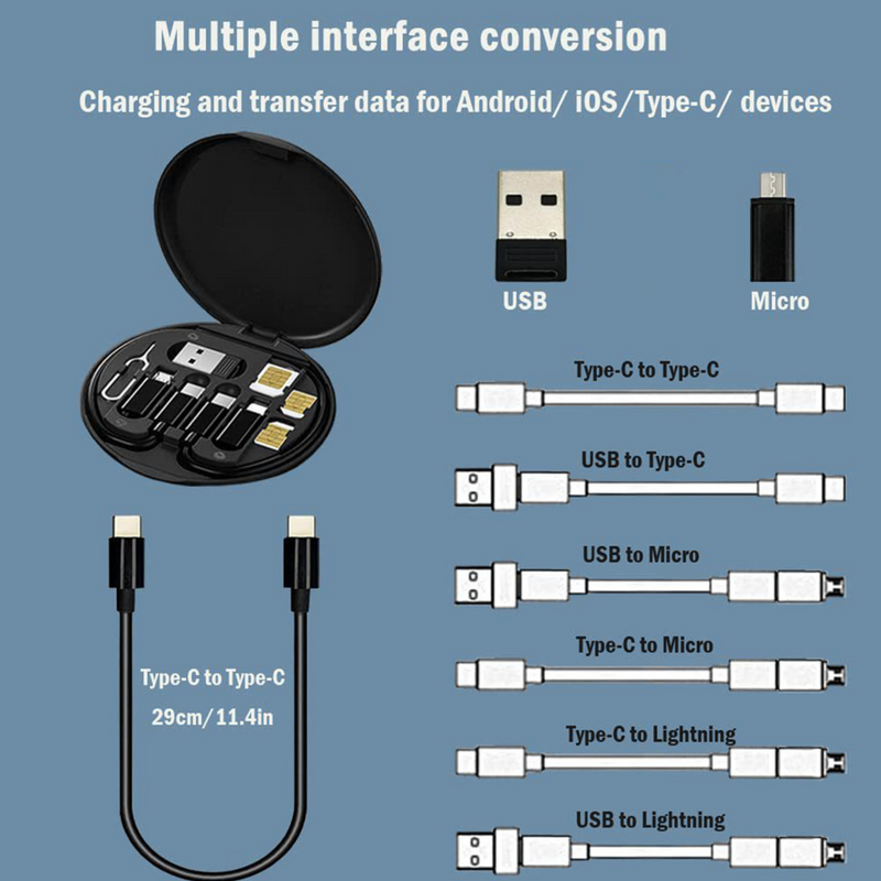 Multifunctional Quick Charging 5 in 1 Cable Box casemarts