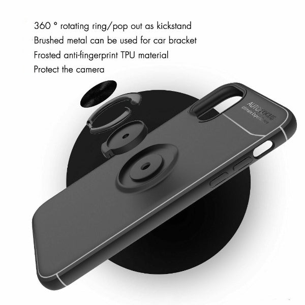 iPhone 12/12 Pro - Ring Holder Matte Case With Tempered Glass casemarts