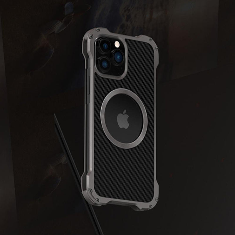 iPhone 14 Series R-Just Aluminium Carbon Fiber Case casemarts