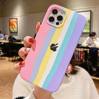 iPhone Series Rainbow Liquid Silicone Logo Case casemarts