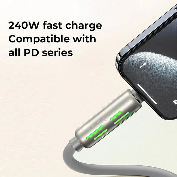 USB 2.0, 240W | 4-IN-1 RGB FAST CHARGING CABLE | TYPE-C, USB-A, LIGHTNING | COMPATIBLE WITH ALL DEVICES Shopsloom