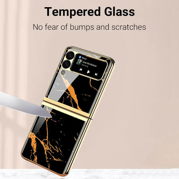 Galaxy Z Flip4 Marble Glass Case casemarts