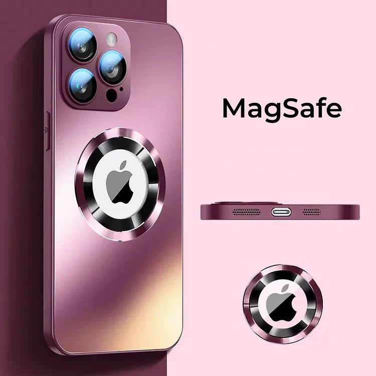 Magnetic Frosted Glass Camera Lens Film Phone Case For iPhone PIPI