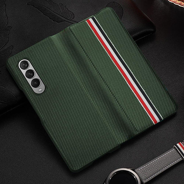 Galaxy Z Fold3 Luxury Leather Foldable Flip Case casemarts