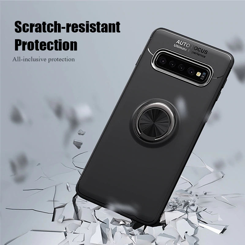 Galaxy S10 Plus Metallic Finger Ring Holder Matte Case casemarts